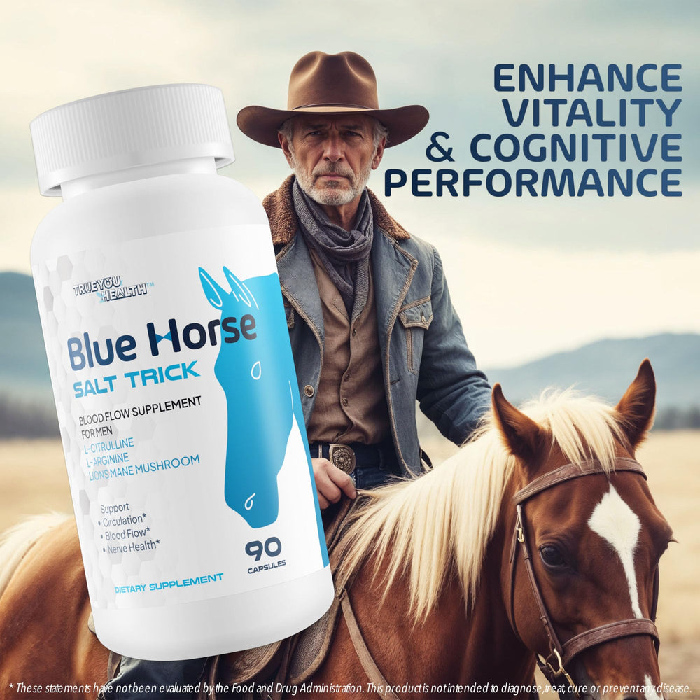 Blue Horse Salt Trick label displays usage instructions and safety notes.