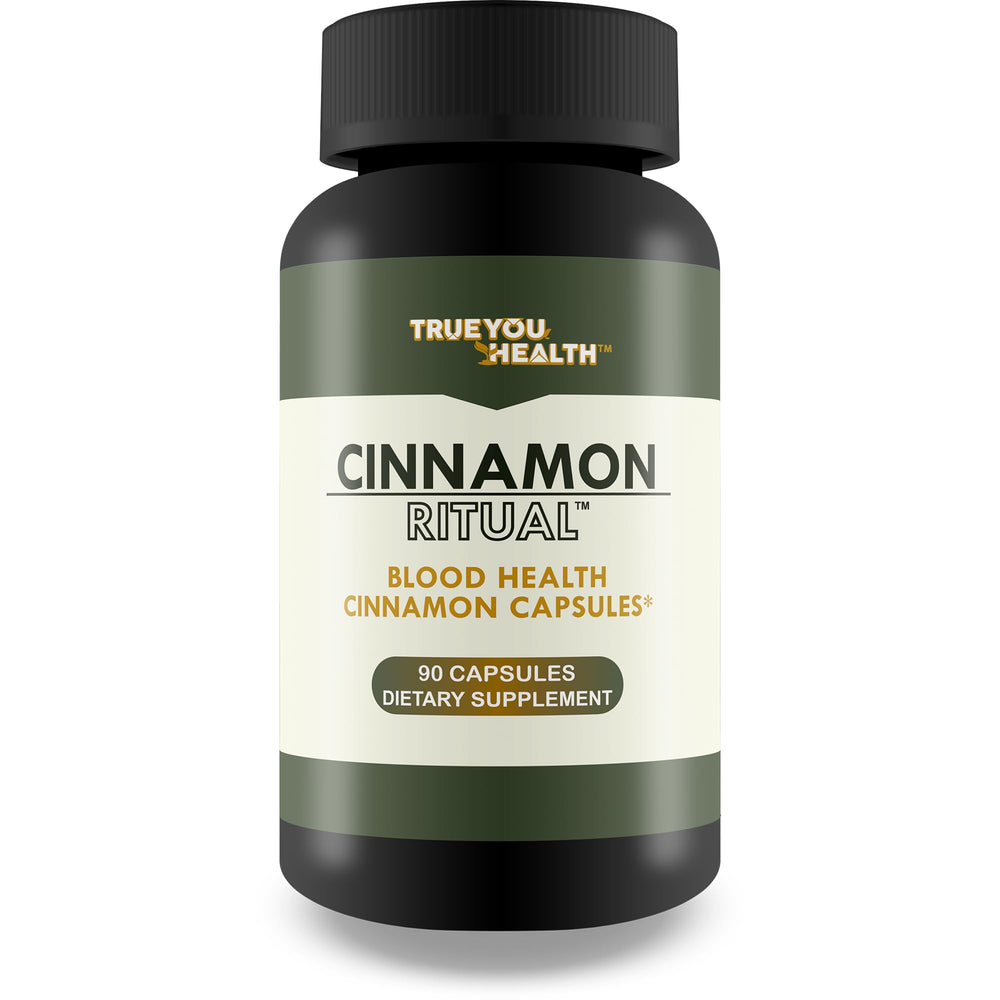 True You Health Cinnamon Ritual bottle showing natural blood support formula and packaging