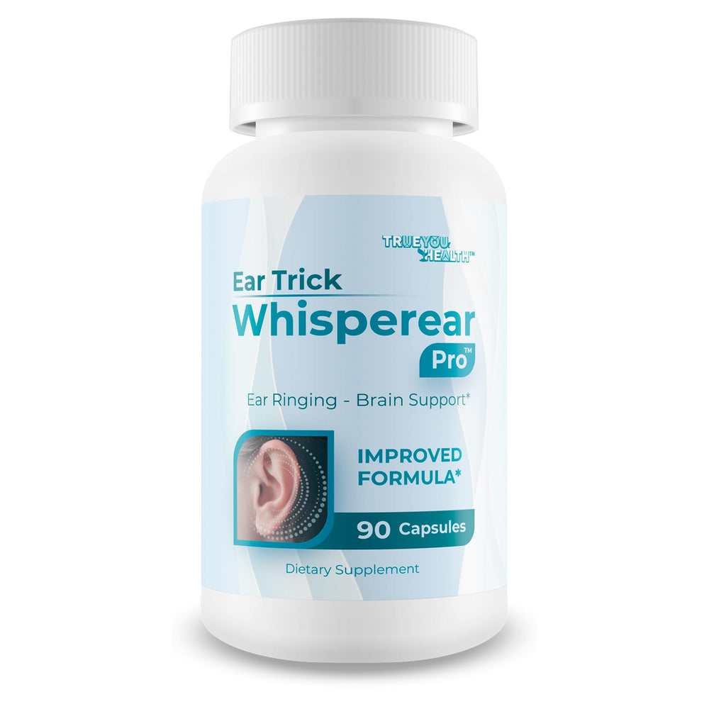 True You Health Ear Trick Whisperear Pro bottle front for daily tinnitus support.