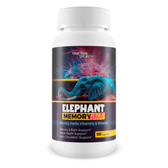 True You Health Elephant Memory Hack bottle shows a daily brain boost for focus.