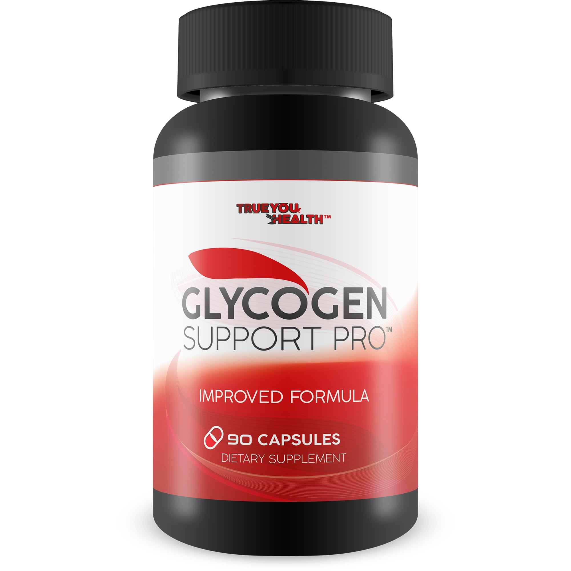 True You Health Glycogen Support Pro bottle front view for daily blood flow support.