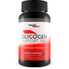 True You Health Glycogen Support Pro bottle front view for daily blood flow support.