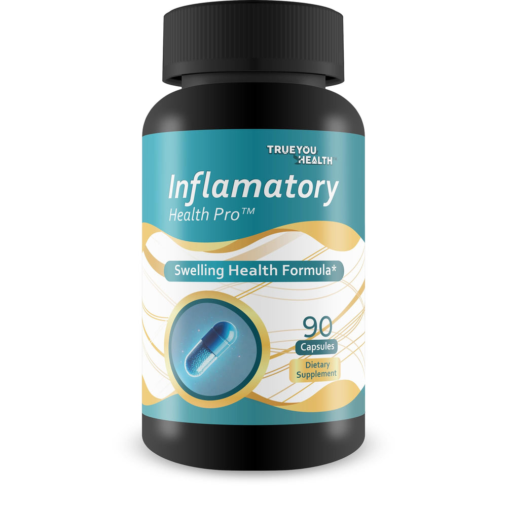True You Health Inflammatory Health Pro bottle label shows natural joint support for daily comfort.