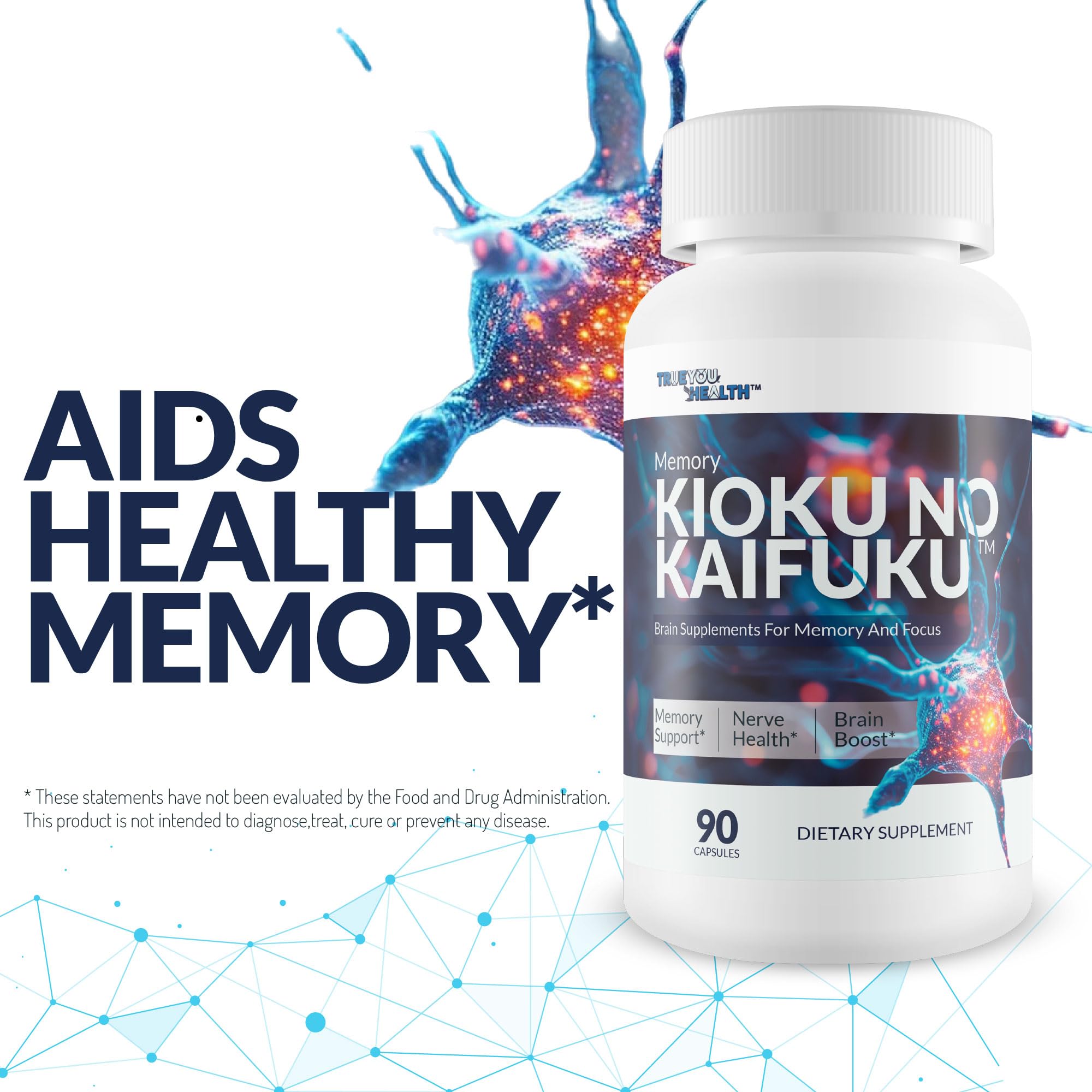 Ginkgo biloba and herbs shown as part of brain health blend.