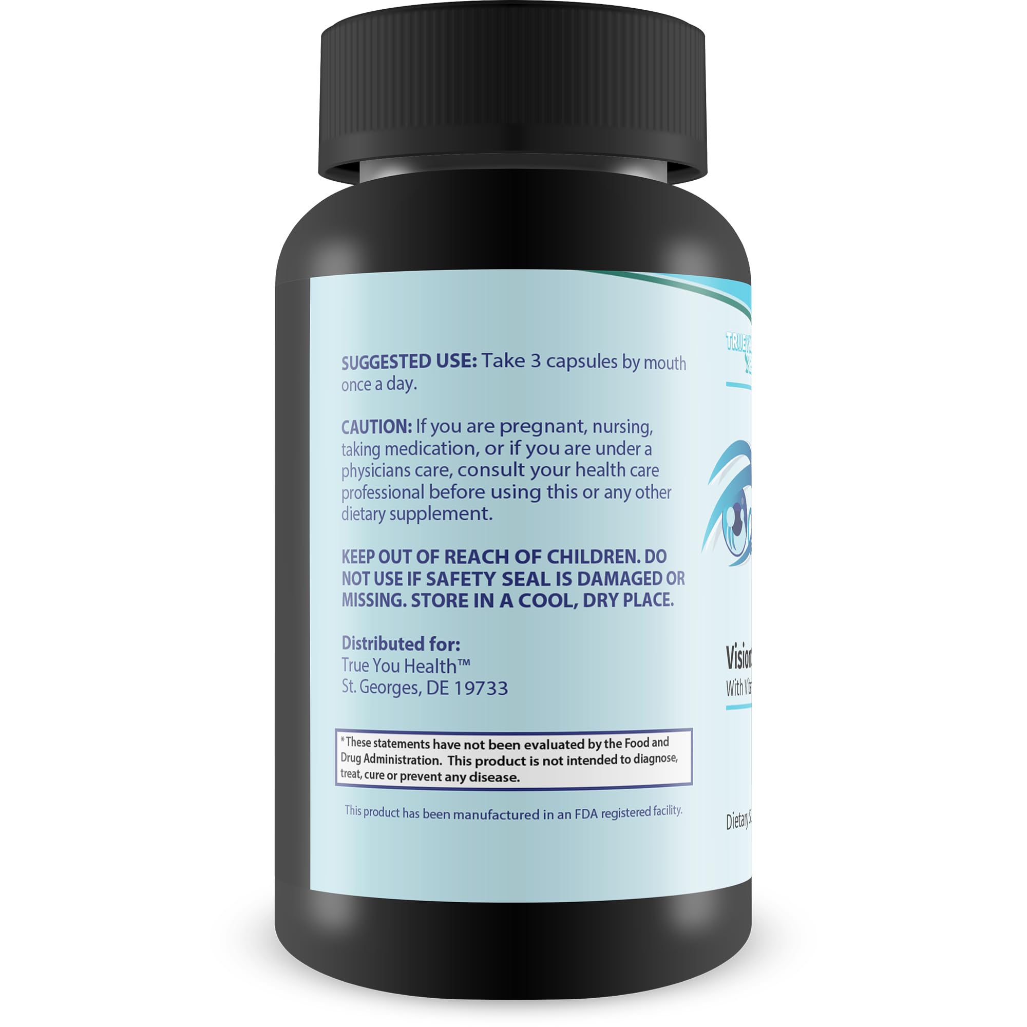 True You Health Pro Ocuoprime label showcases premium ingredients for eye wellness.