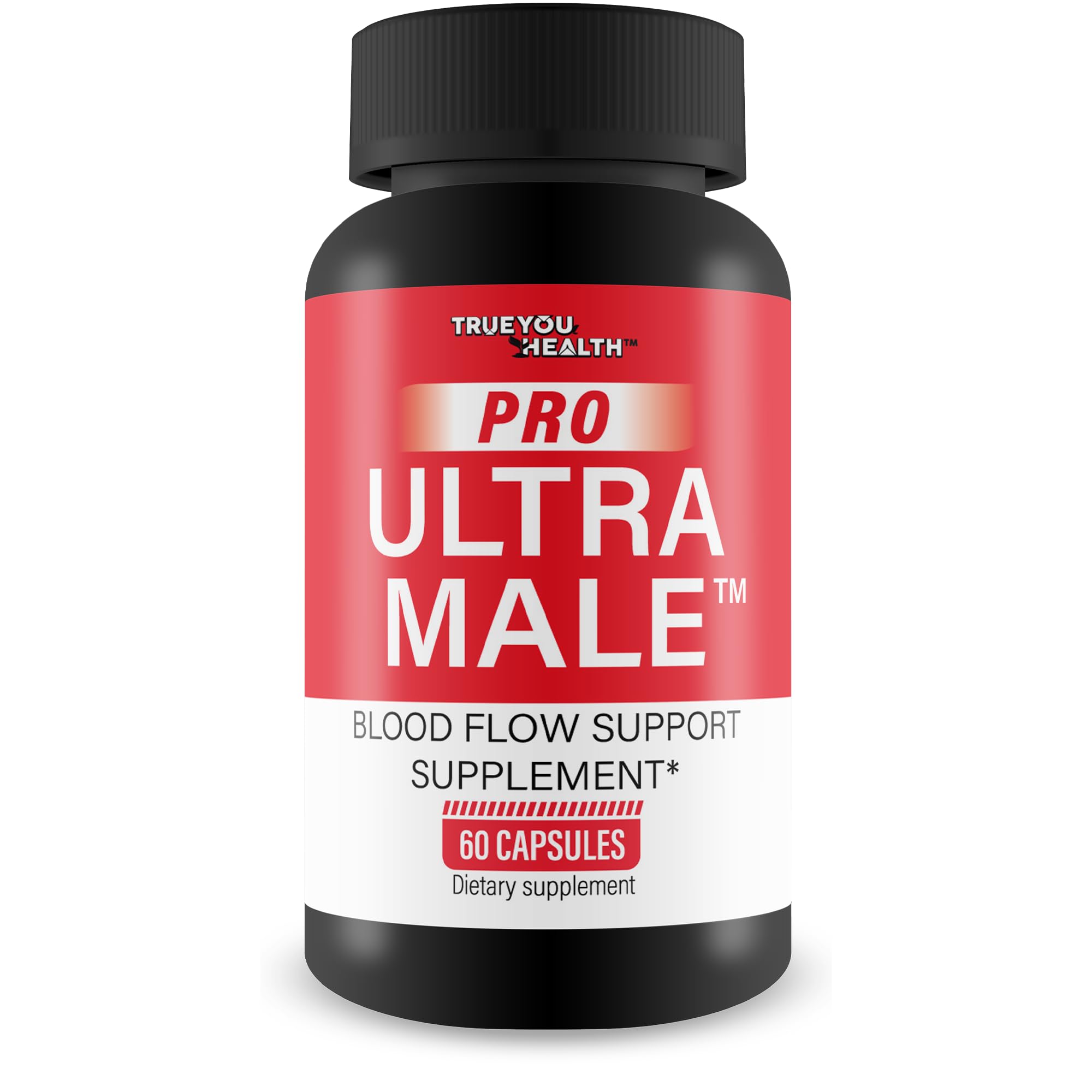 True You Health Pro Ultra Male bottle front, branding and blood flow support emphasis