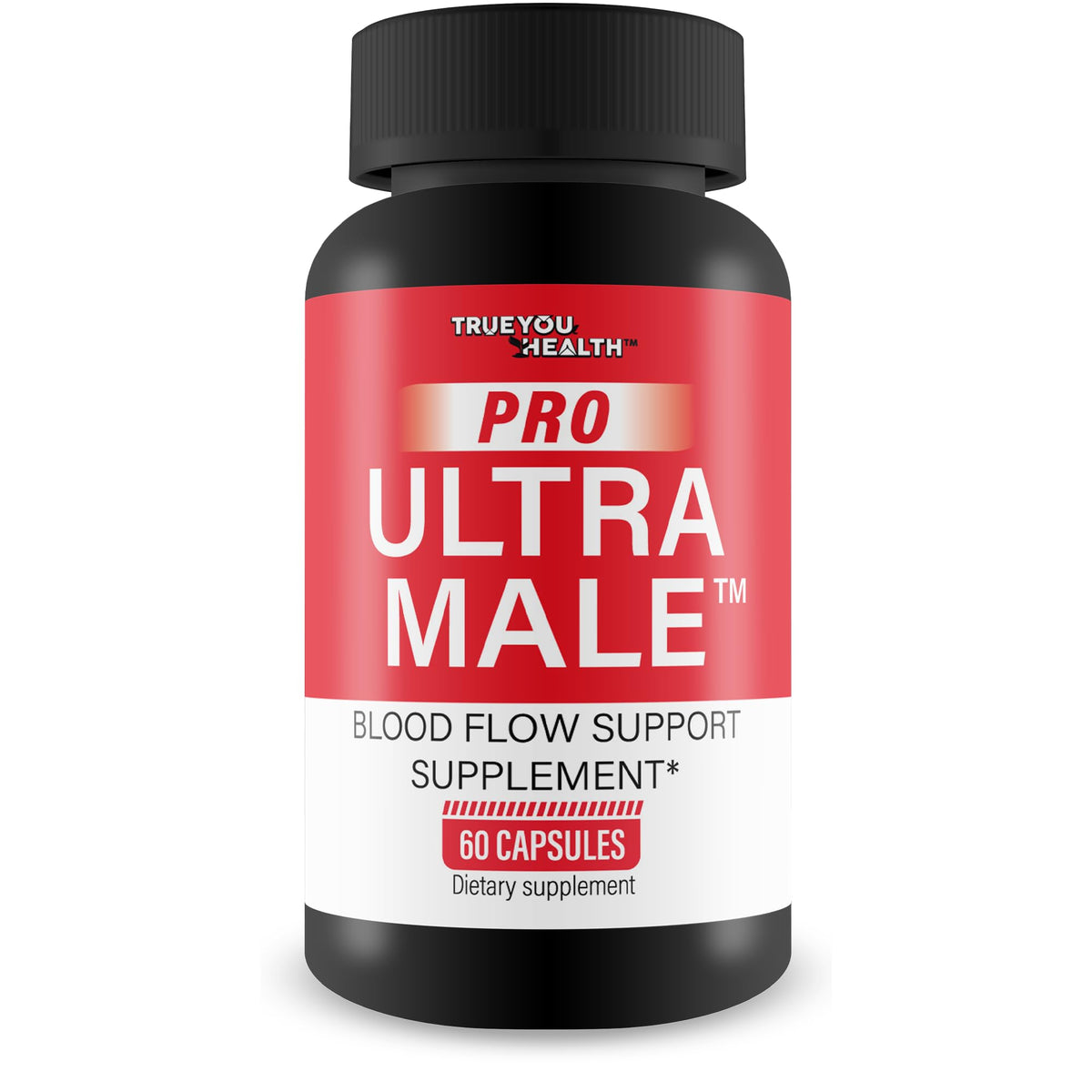 True You Health Pro Ultra Male bottle front, branding and blood flow support emphasis