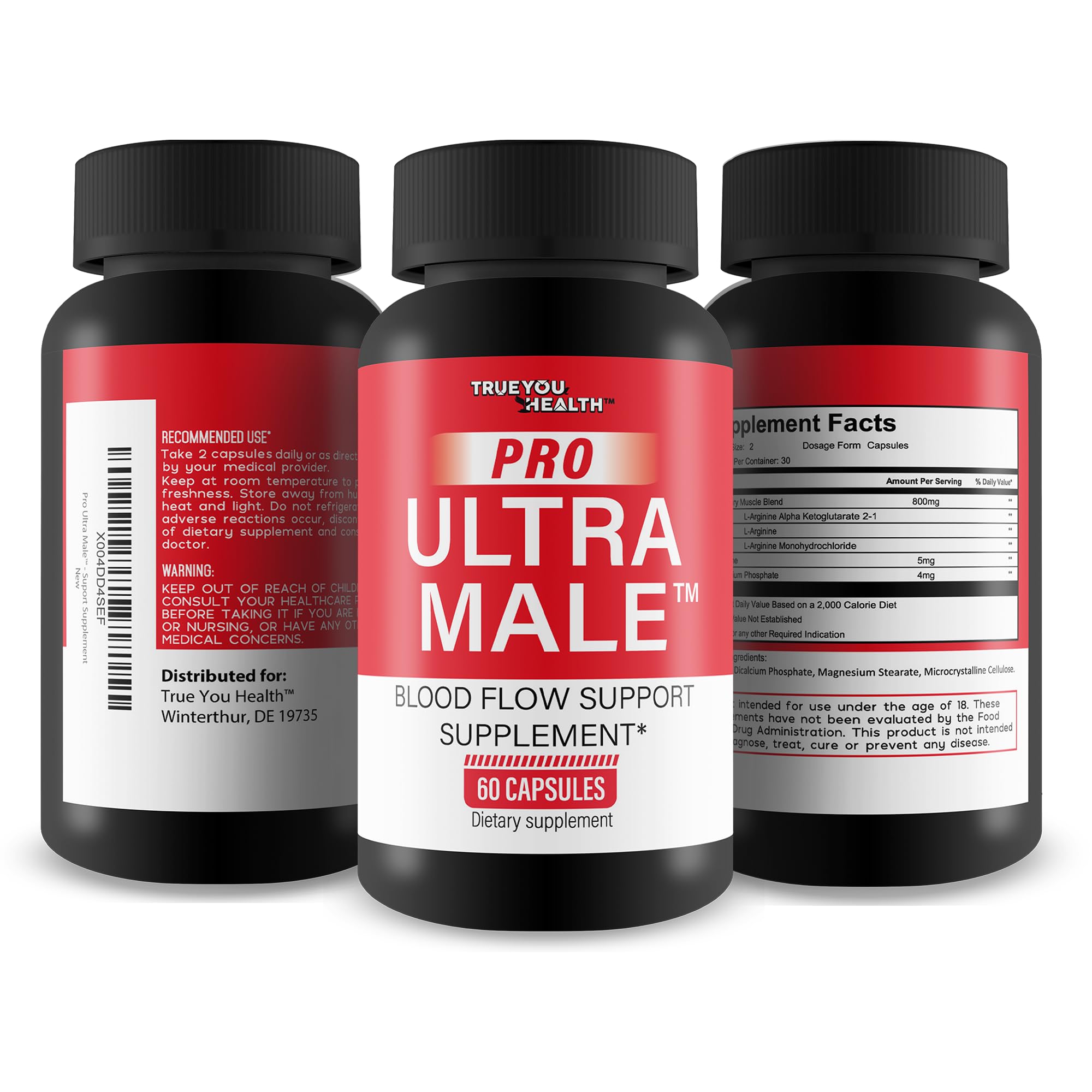 True You Health Pro Ultra Male label design with clean branding and benefits