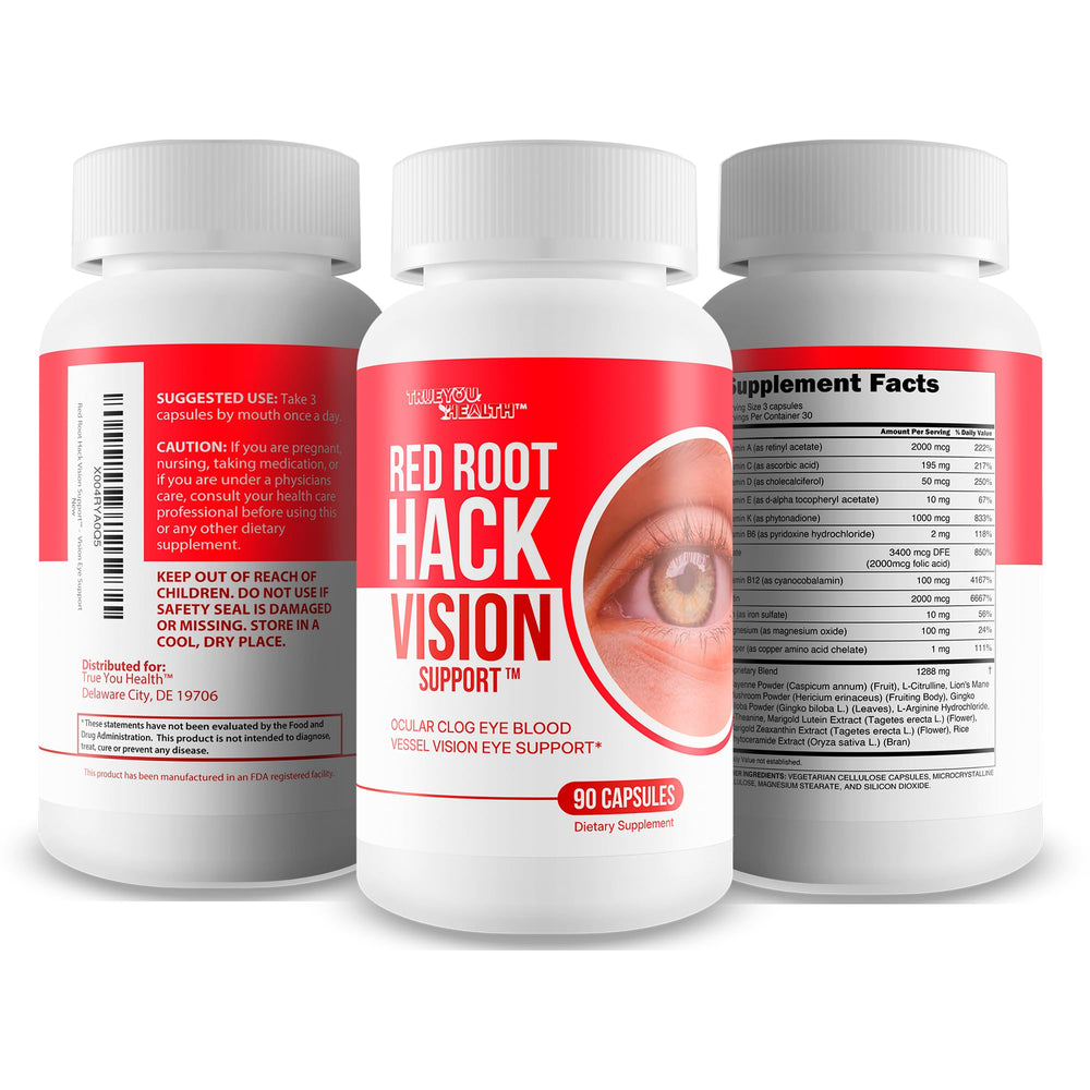 Red Root Hack Vision packaging shown for easy daily use