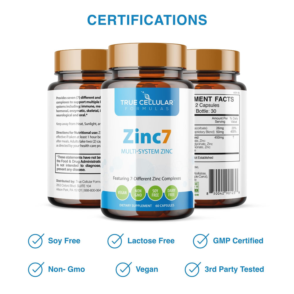True Cellular Zinc7 capsules for daily immune support and recovery