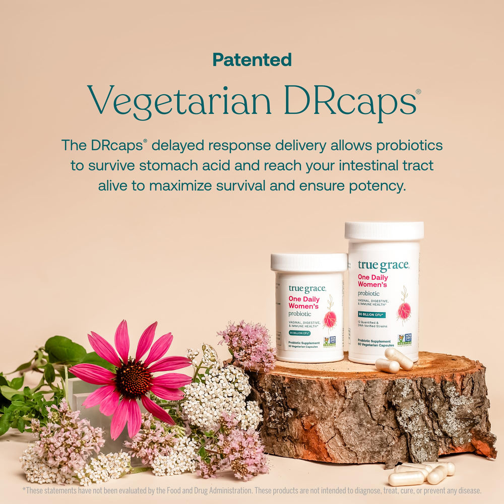 DNA-tested probiotic label from True Grace confirming verified strains and transparency