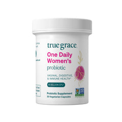 True Grace One Daily Women’s Probiotic bottle with 30 vegetarian capsules for daily digestive balance
