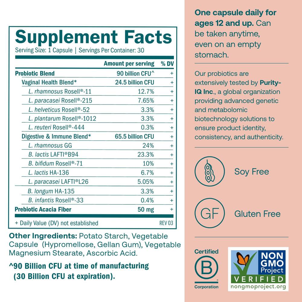 Close-up of True Grace probiotic capsules showing robust CFU for reliable daily gut support