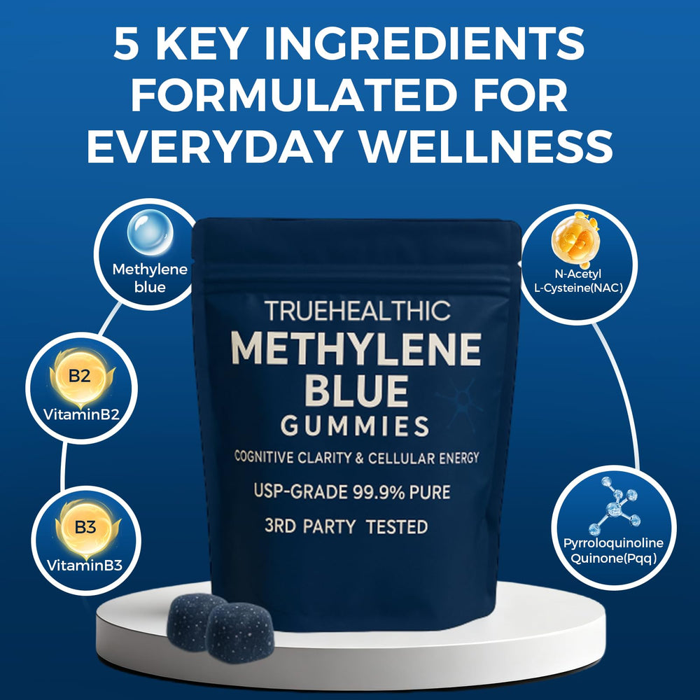 Blue raspberry gummies offering a tasty daily routine