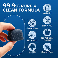 Chewed gummy illustrates quick consumption during study or work sessions