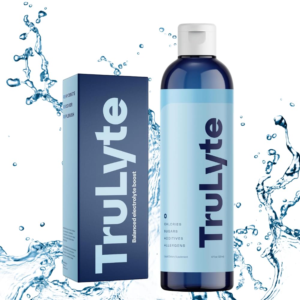 TruLyte Electrolyte Drops bottle pours into water for rapid hydration
