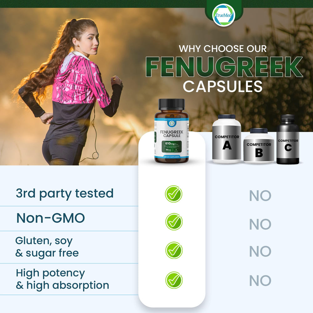 TRUEMED packaged fenugreek bottle ready for daily use