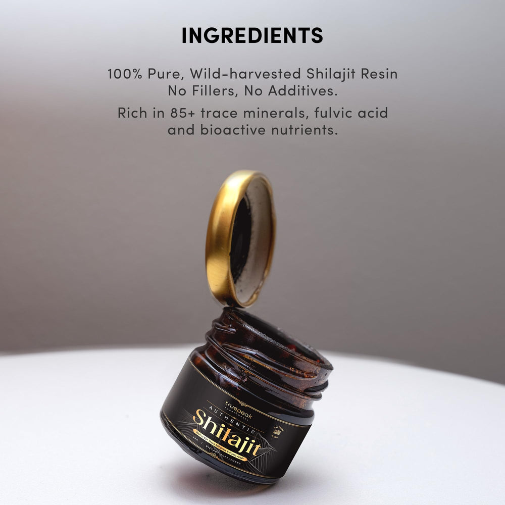 TruePeak shilajit resin close-up reveals dense mineral texture