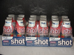 TRUEplus glucose shot in mixed berry; portable 2oz bottle for quick energy on the go