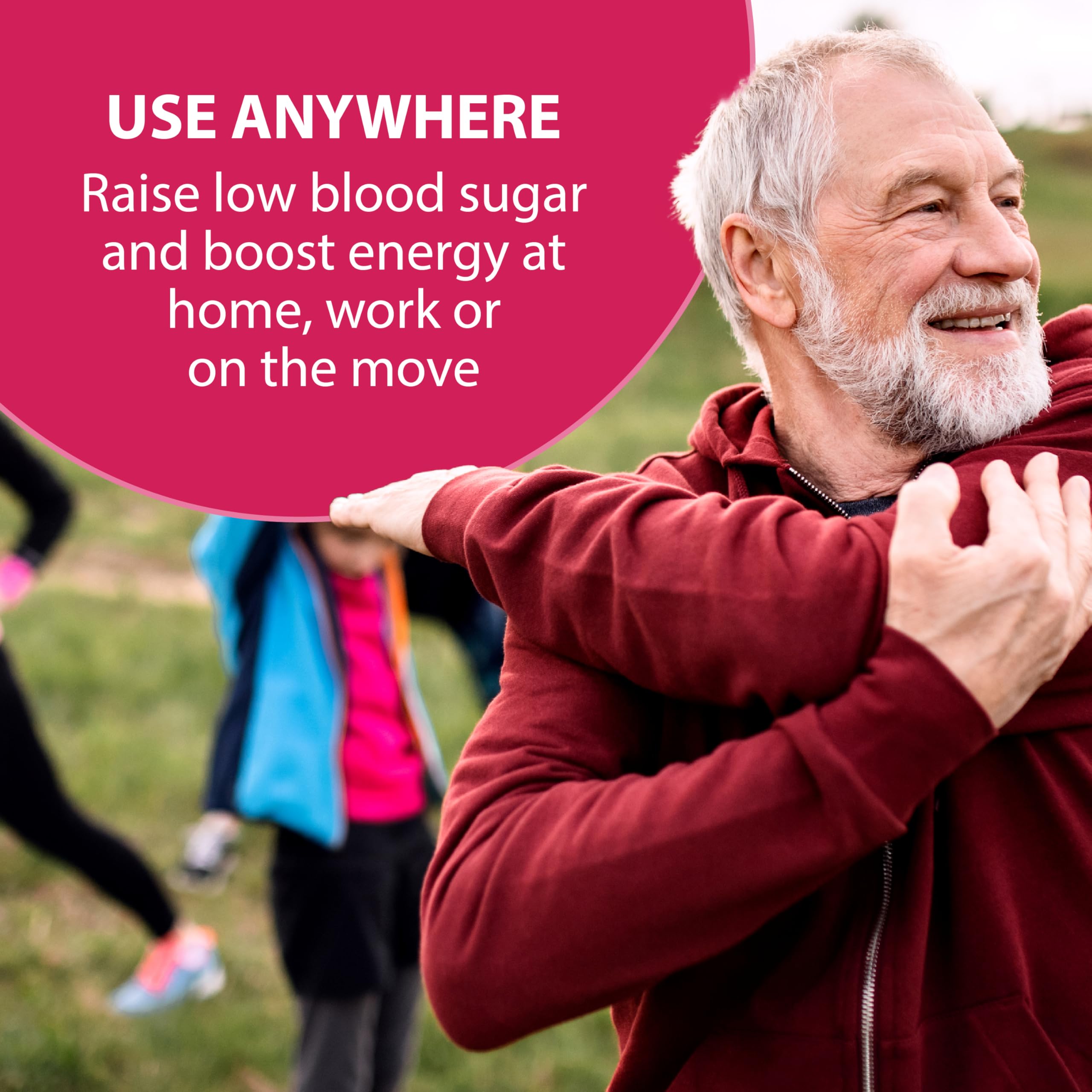 TRUEplus Glucose Shots gluten-free and fat-free, suitable for diverse diets.