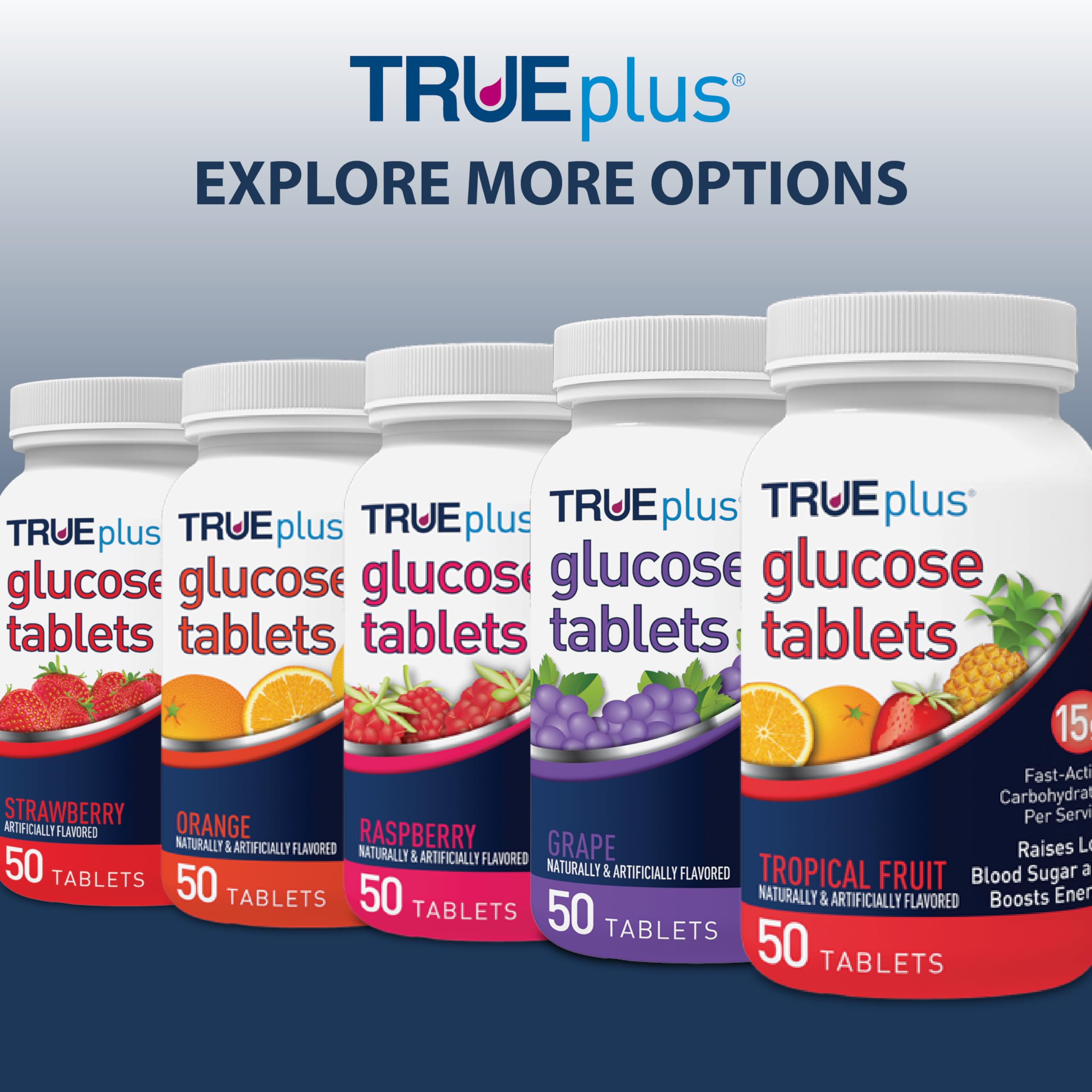 TRUEplus Glucose Tablets in-use scene representing on-the-go support.
