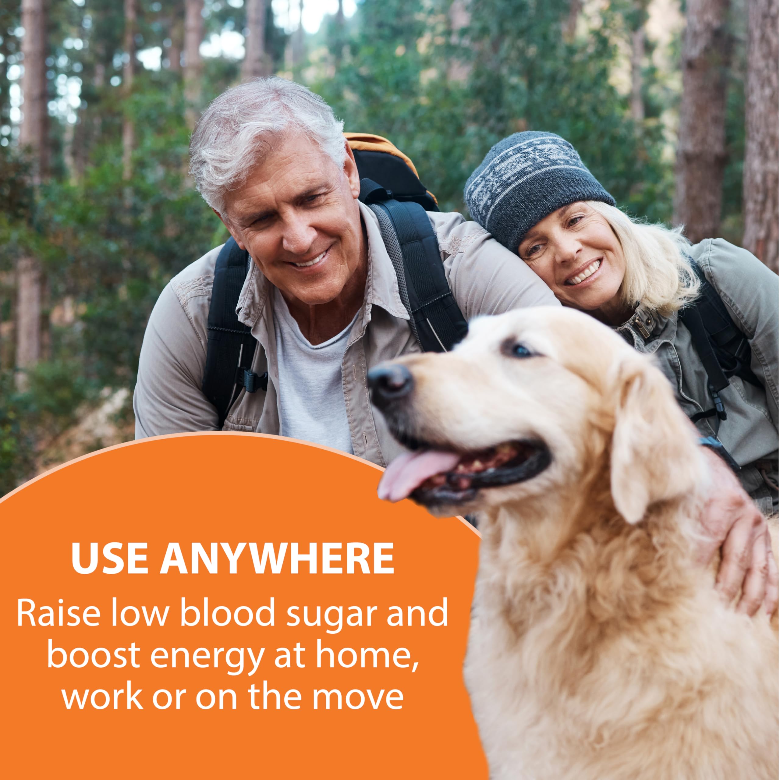 TRUEplus Glucose Tablets packaging highlights fat-free, gluten-free attributes.