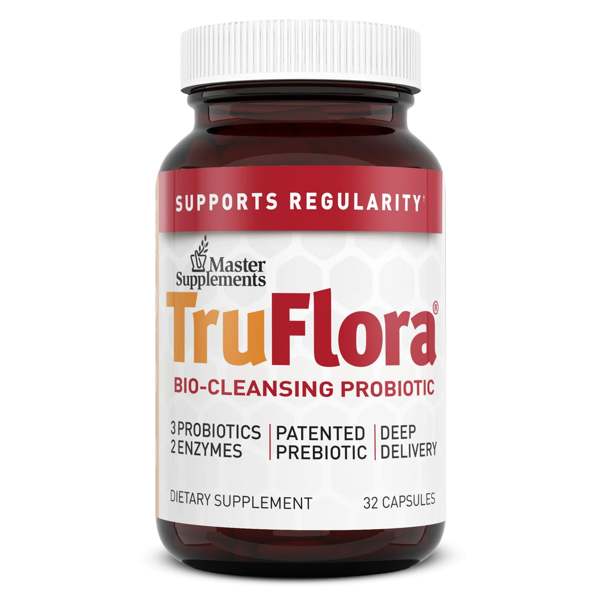 TruFlora Master Supplements 32 capsules support balanced gut health and sustained energy.