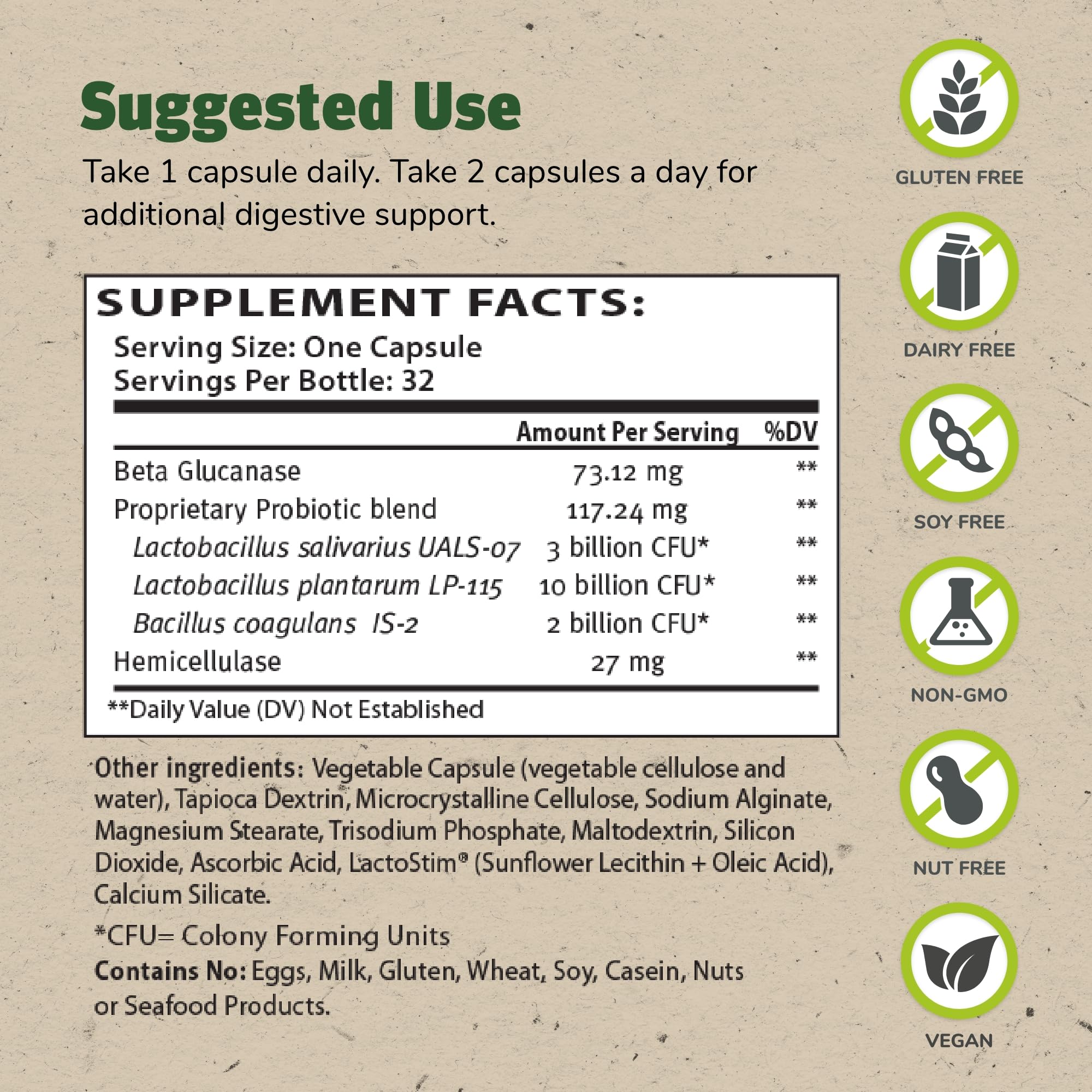 TruFlora Master Supplements bottle back label highlights probiotic blend and enzymes