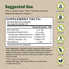 TruFlora Master Supplements bottle back label highlights probiotic blend and enzymes