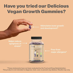 TruHeight gummies serving for kids highlights chewable format.