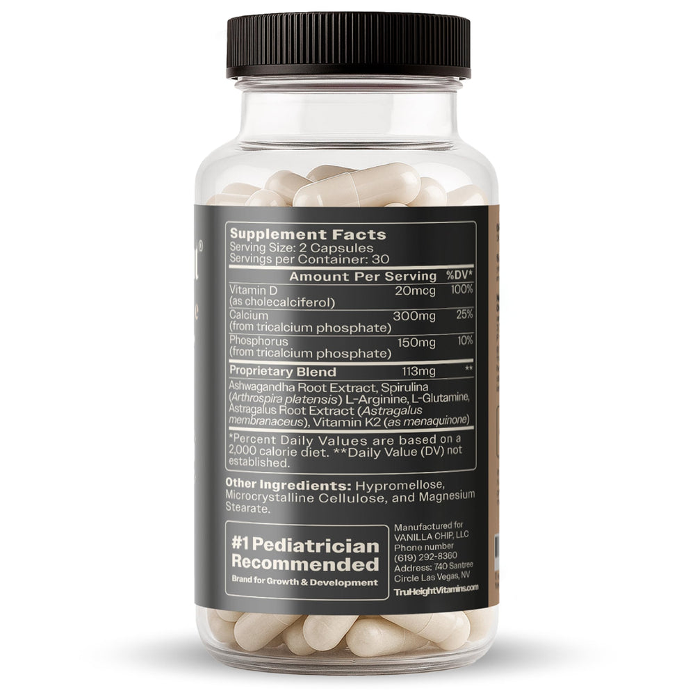 TruHeight Ashwagandha herbs featured as part of a natural ingredient blend.