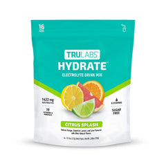TRULABS Hydrate Citrus Splash stick-pack front view for convenient on-the-go hydration.