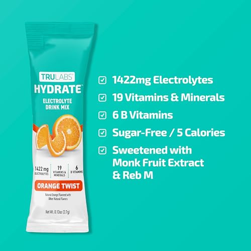 TRULABS Hydrate stick packet dissolving in water for quick refreshment