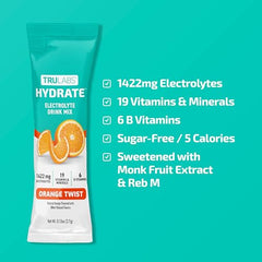 TRULABS Hydrate stick packet dissolving in water for quick refreshment