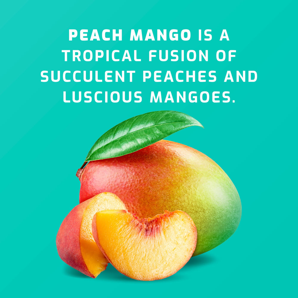 Dairy-free and gluten-free Hydrate Peach Mango supporting dietary needs.
