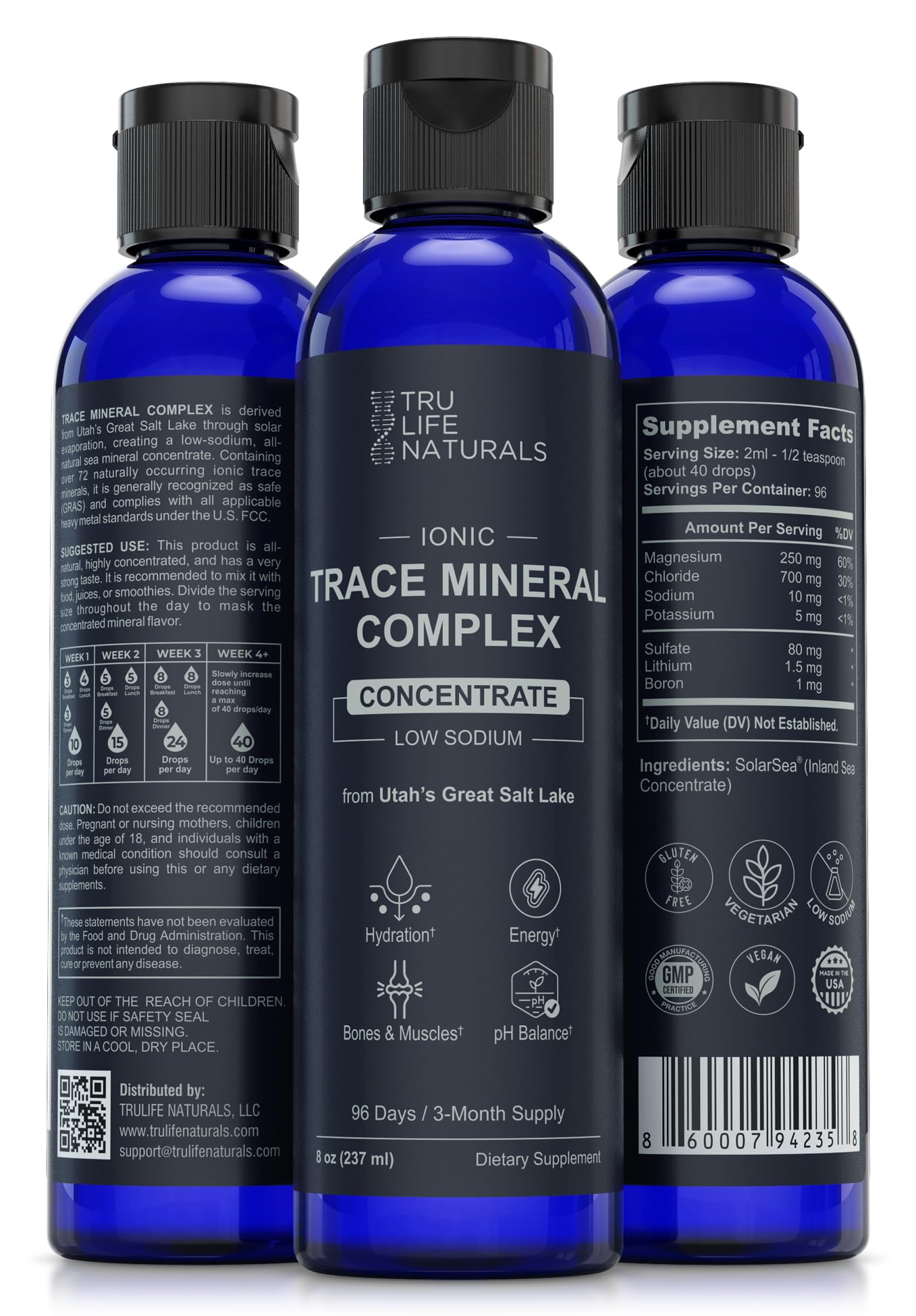 Pouring TRULIFE NATURALS mineral liquid into a glass for quick hydration
