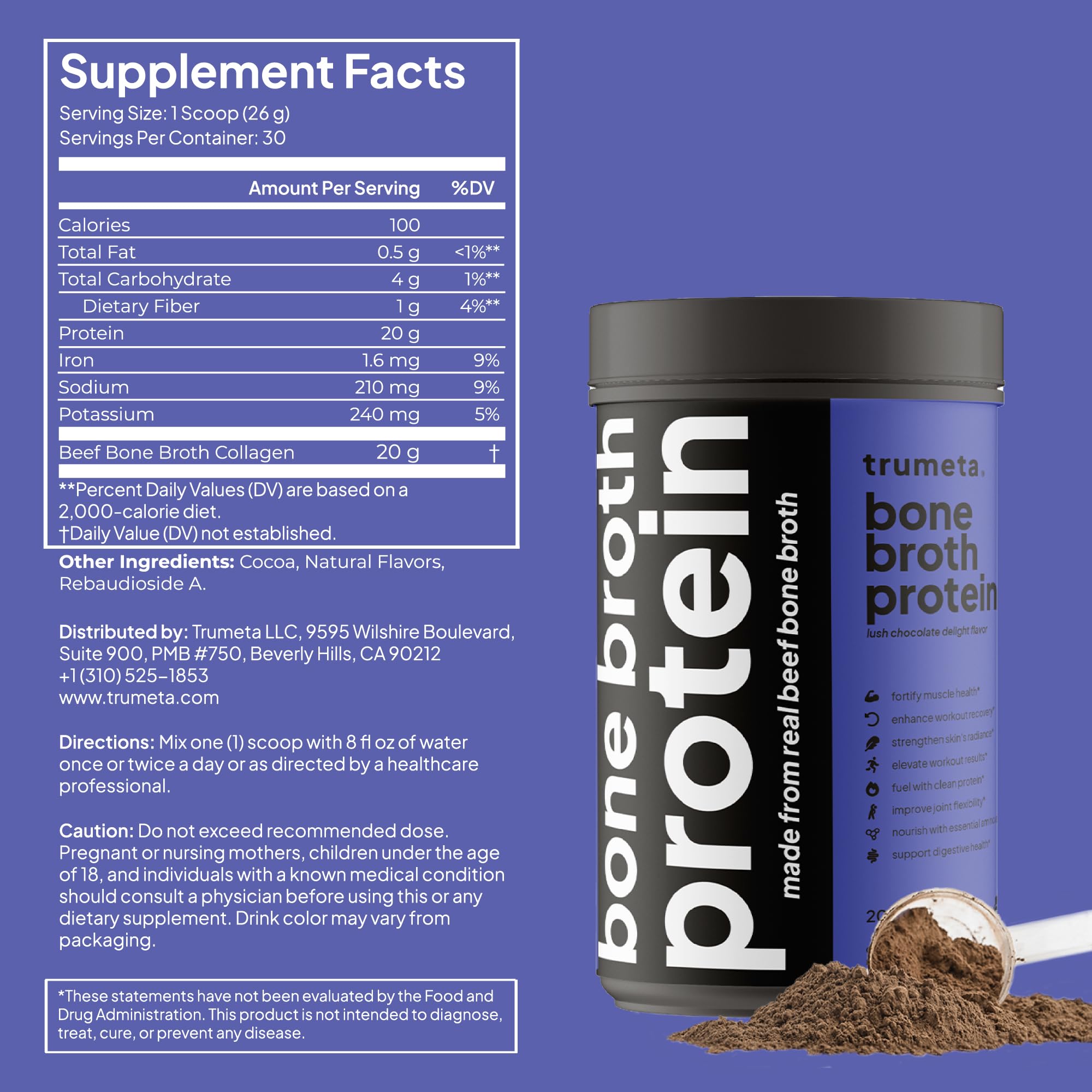 TRUMETA bone broth powder meal-addition demonstrates a convenient protein boost for breakfasts.