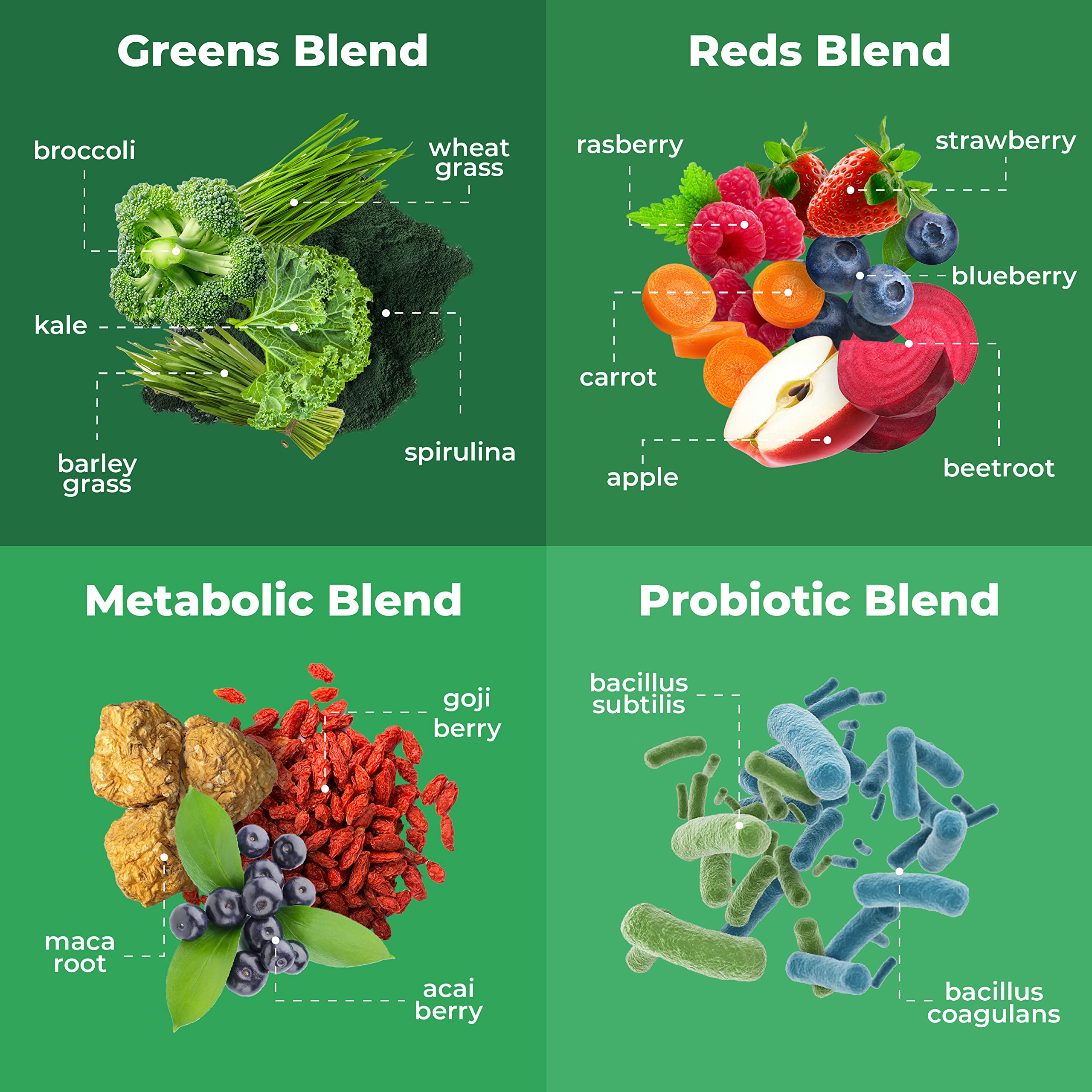 TRUMETA Greens Beetroot promotes a calm mood during the day.