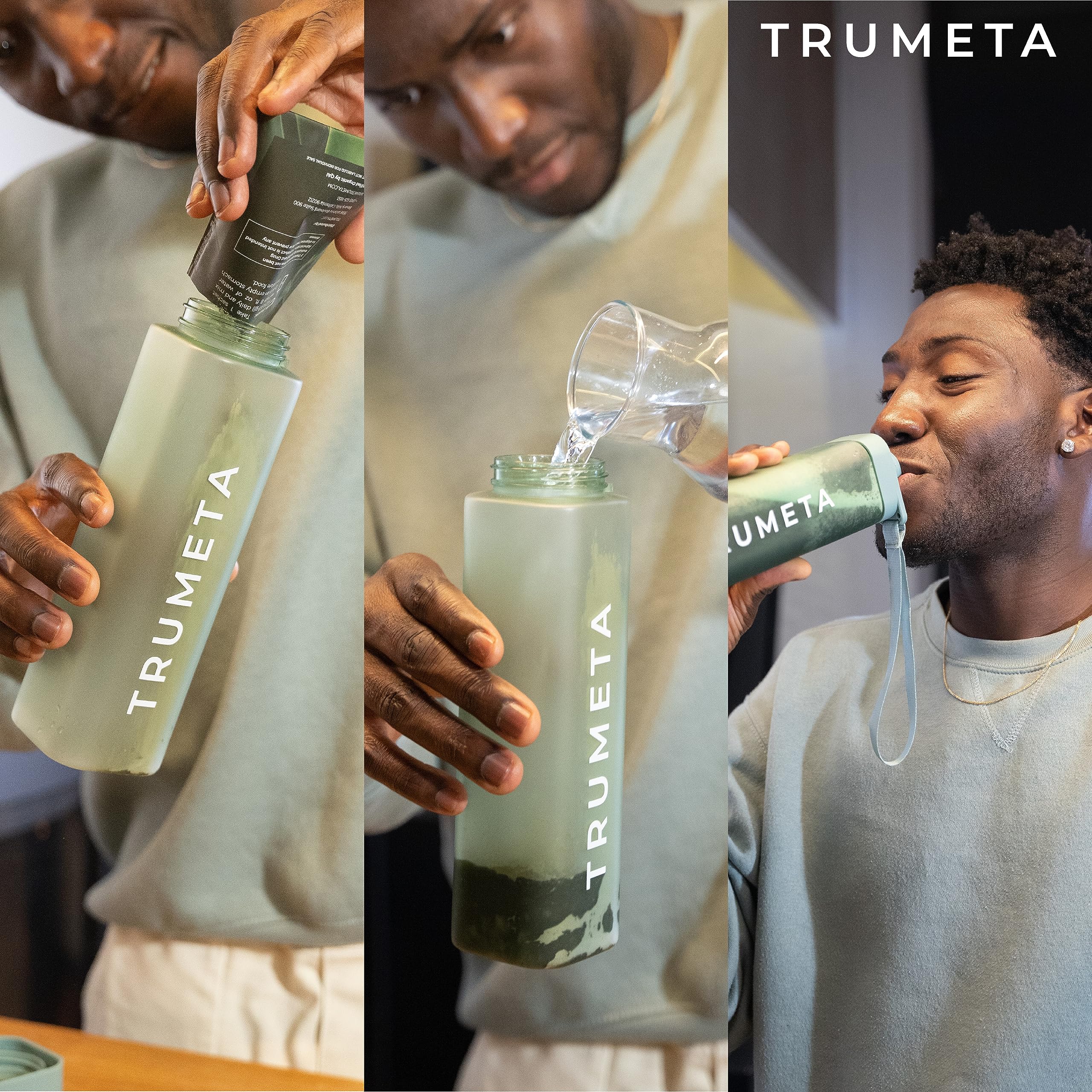 TRUMETA Greens Powder dissolves in water for quick, convenient servings.