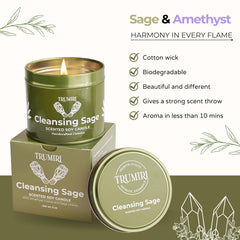 TRUMIRI Sage Candle wax closeup reveals smooth soy texture for clean burns.