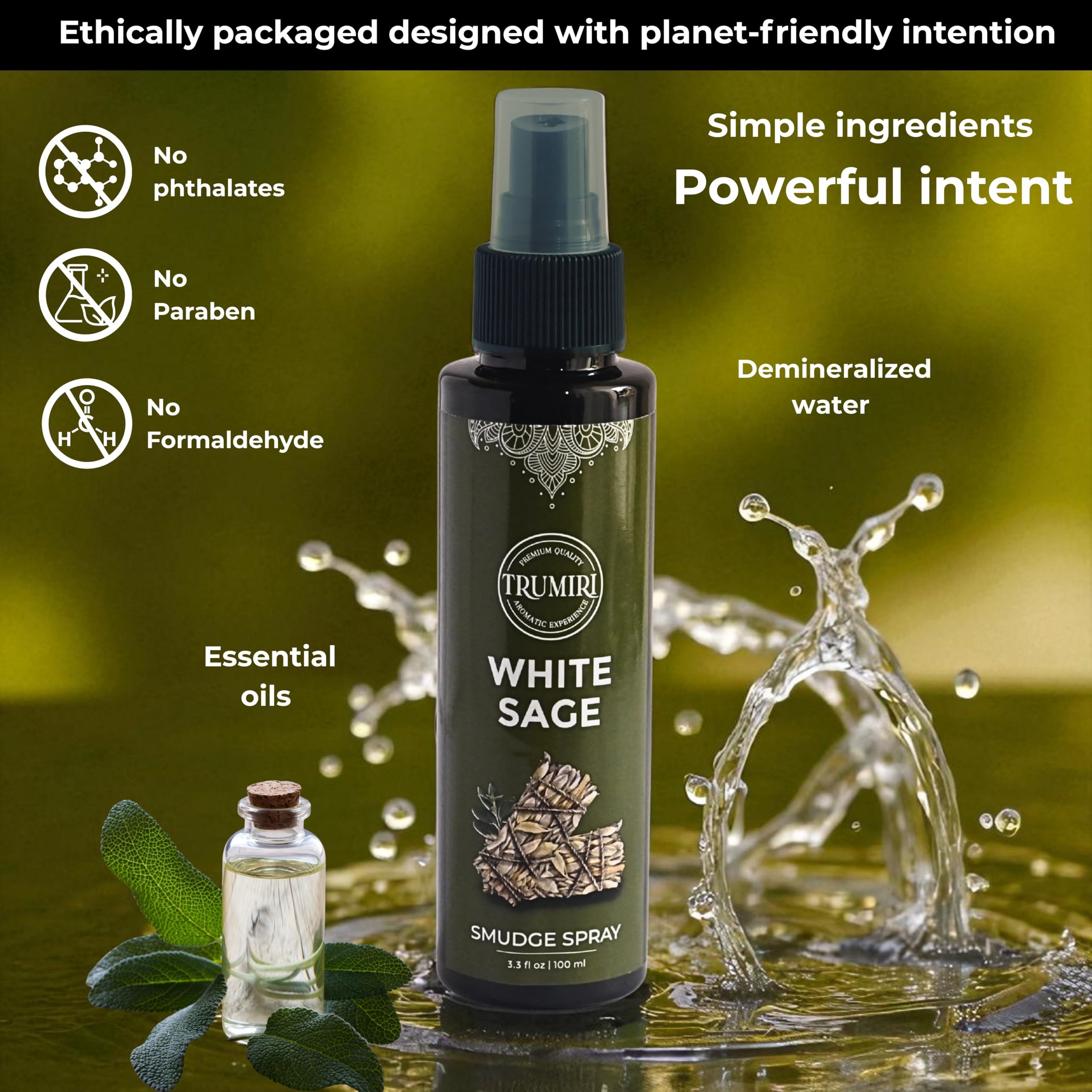 TRUMIRI White Sage Spray on linens to refresh fabrics and mood.