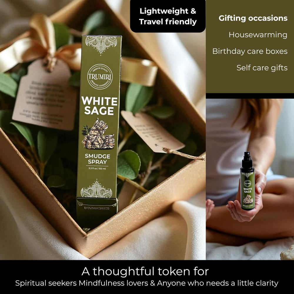 TRUMIRI White Sage Spray doubles as pillow spray for restful nights.