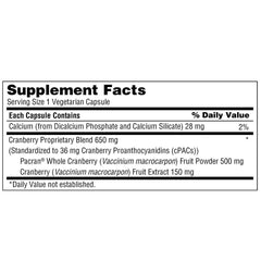 TruNature Cranberry 650 mg capsules in a 2-pack, vegetarian and easy to take.