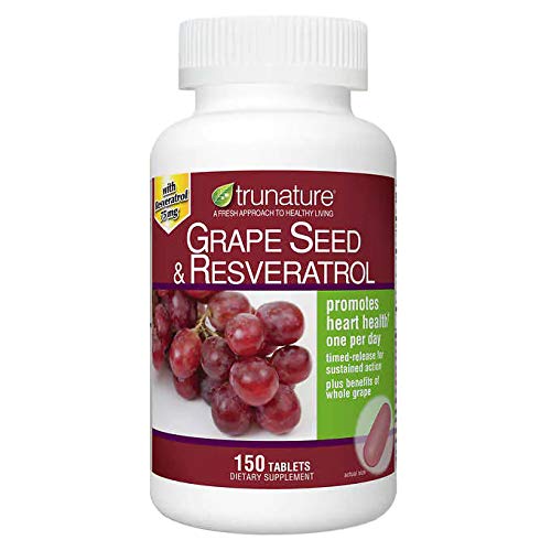 TruNature Grape Seed & Resveratrol softgels for heart health and antioxidant support.