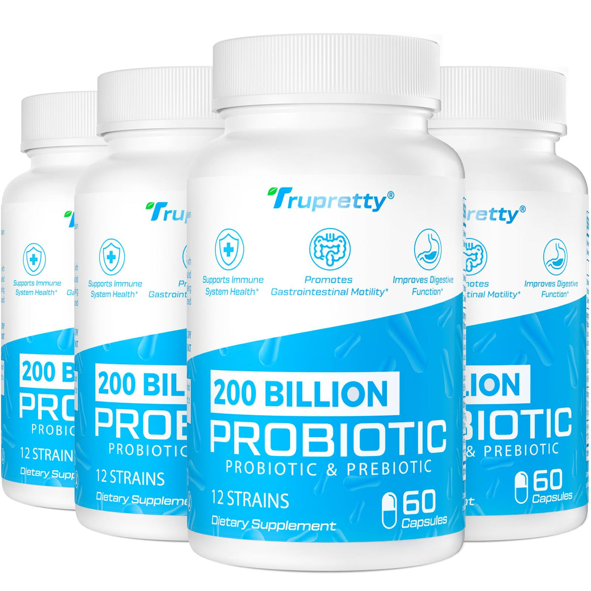 Trupretty 200B CFUs probiotic bottle supports daily digestive balance