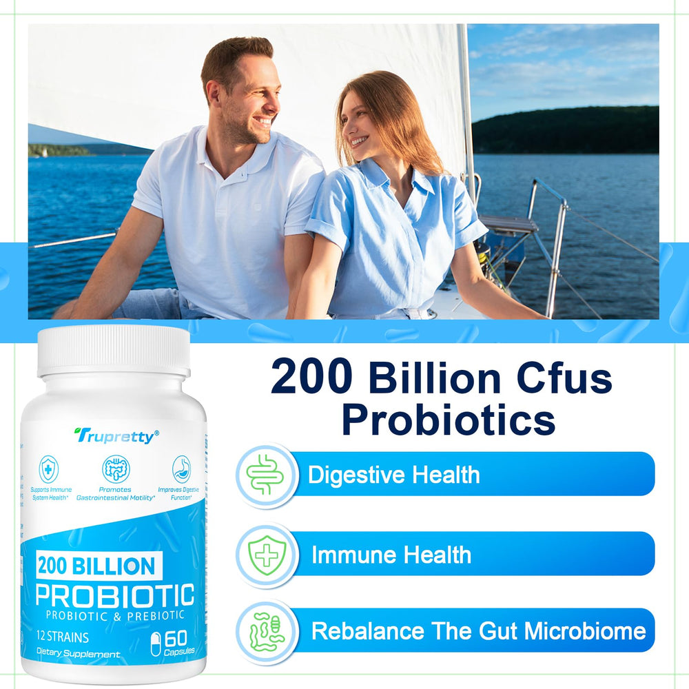Trupretty shelf-stable non-GMO probiotic capsules ideal for on-the-go wellness.