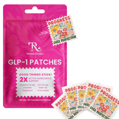 TRUSTED RITUALS GLP-1 patch close-up showing discreet daily support.