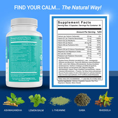 TRUTHENTICS Bye-Bye Stress label details show Ashwagandha and B complex for mood support