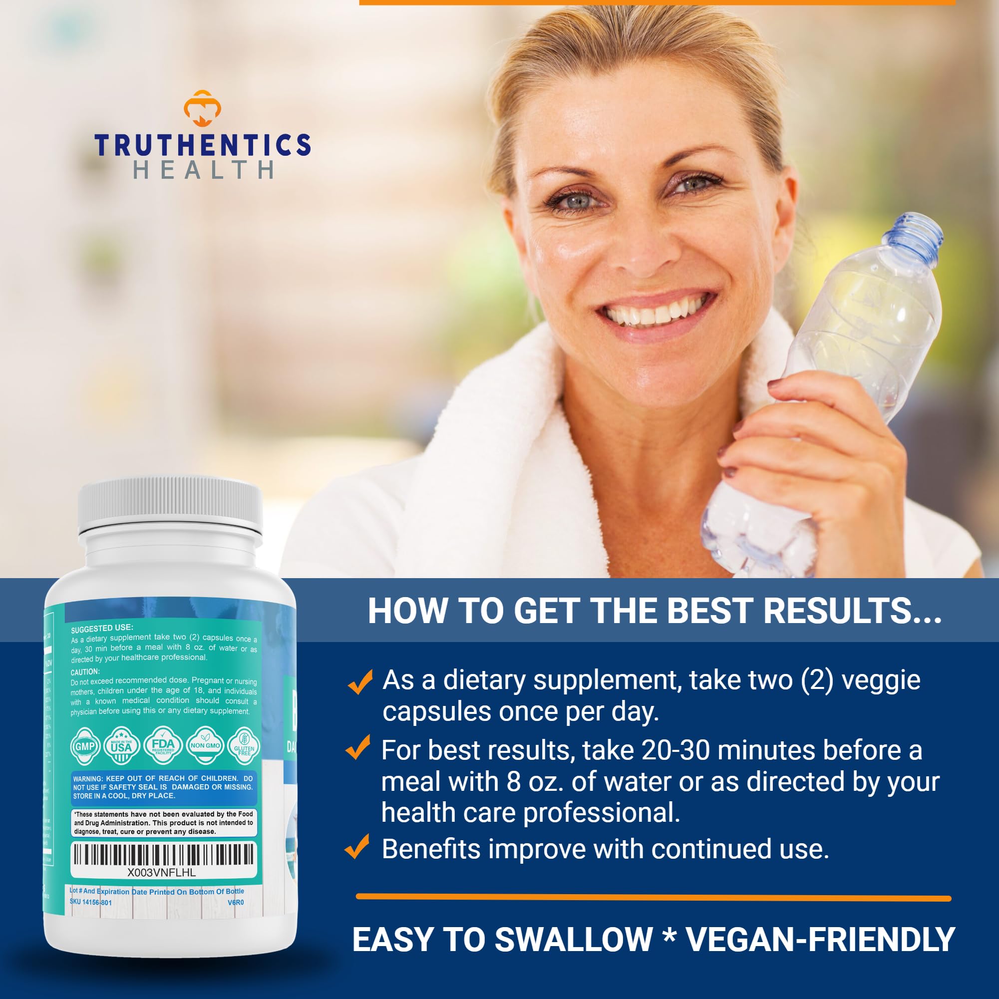 TRUTHENTICS Bye-Bye Stress vegan capsules ready for daily use