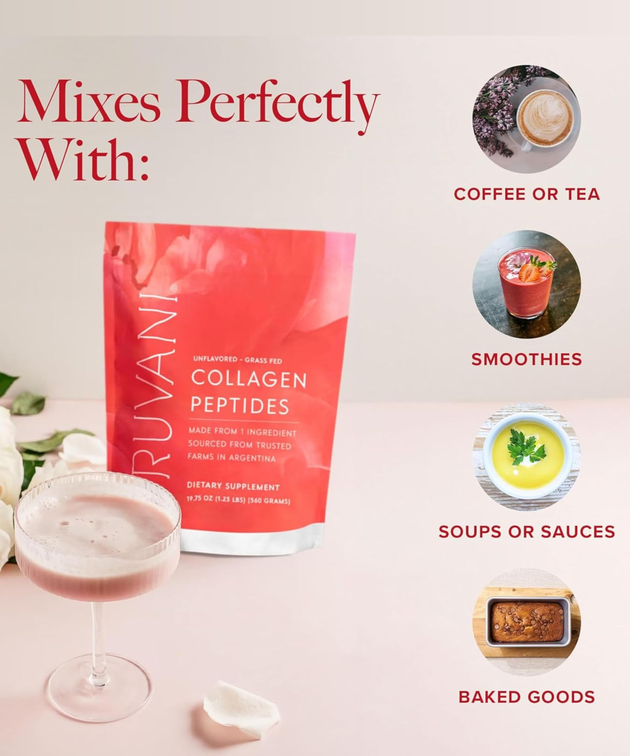 Truvani 20g per serving provides ample collagen for daily routines.
